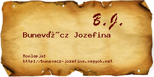 Bunevácz Jozefina névjegykártya